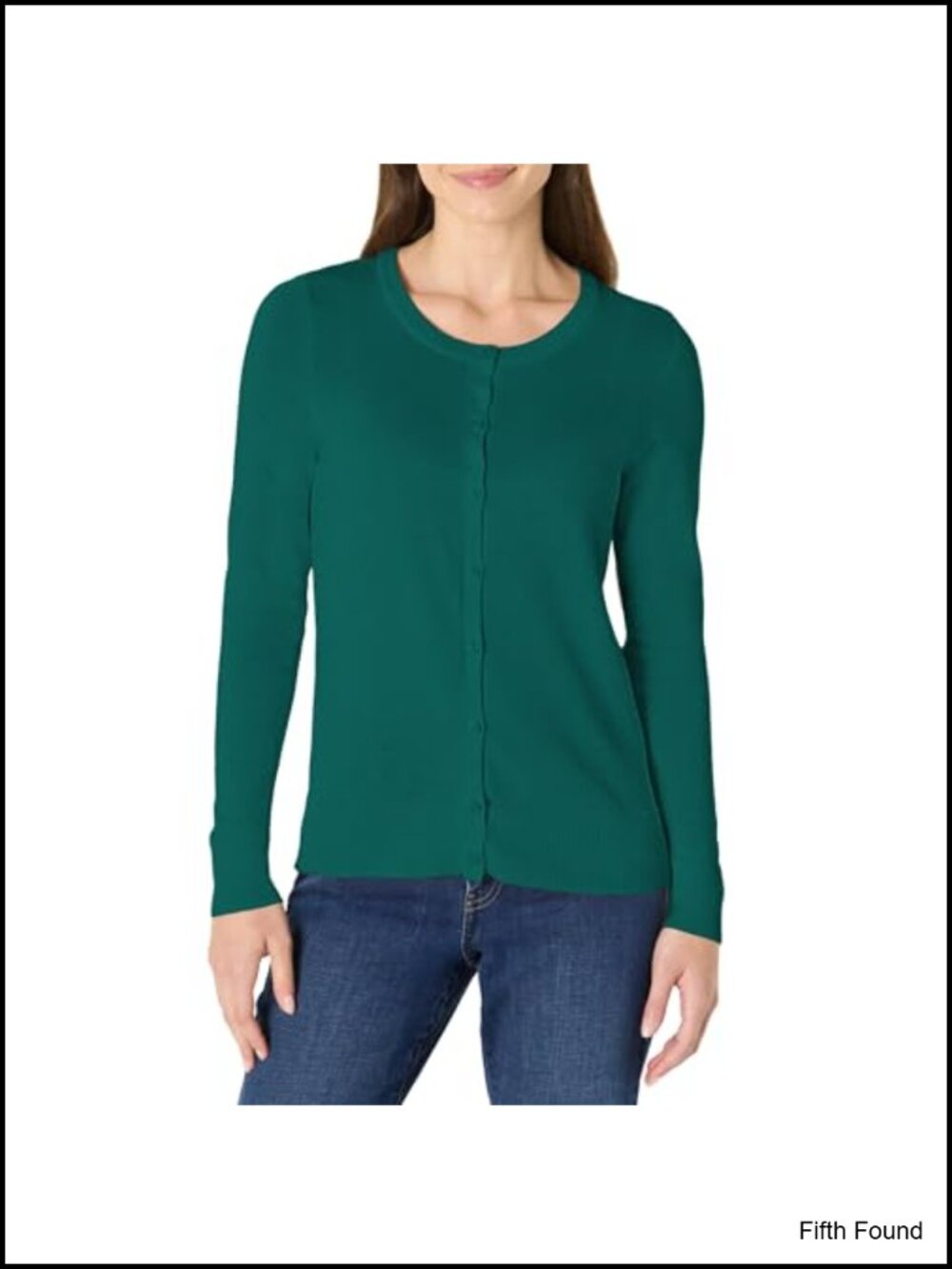 Lightweight Crewneck Button Front Cardigan Sweater Regular Fit